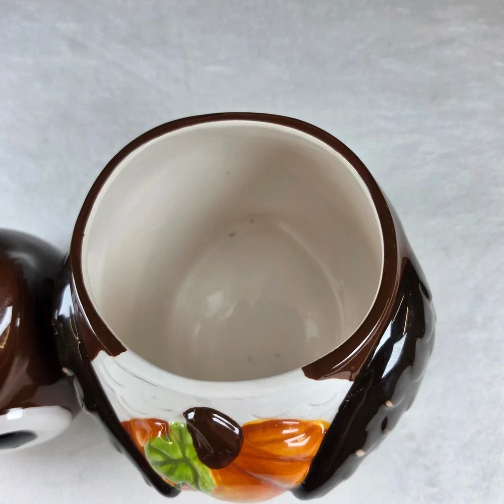 Home‎ Accents Ceramic Owl Cookie Jar with Pumpkin Fall Thanksgiving Decor Brown